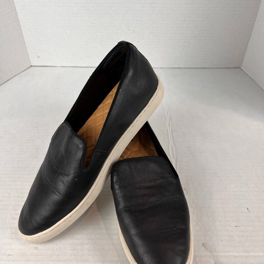 Women's Black leather Birdie Size 8 Slip on sneakers